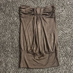 Brown Strapless Top
